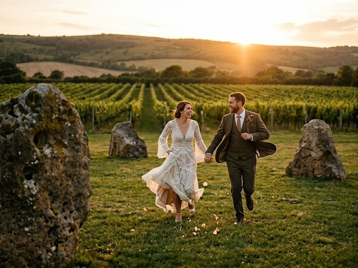 Stone Circle Vineyard Wedding in kent