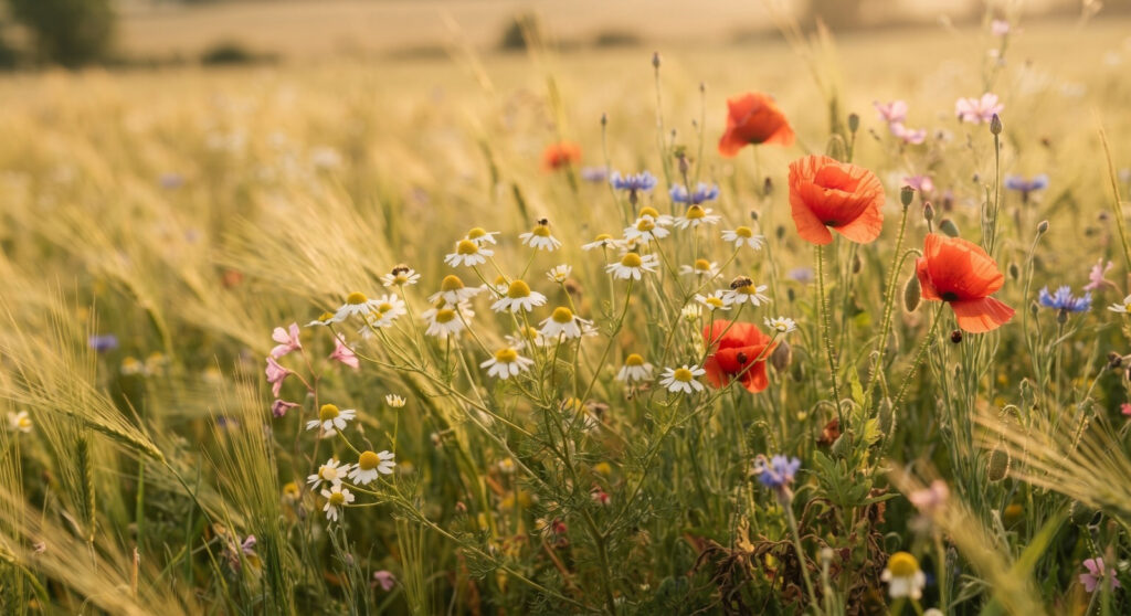 Wild Flowers growing at Stone Circle Vineyard Wedding Venue